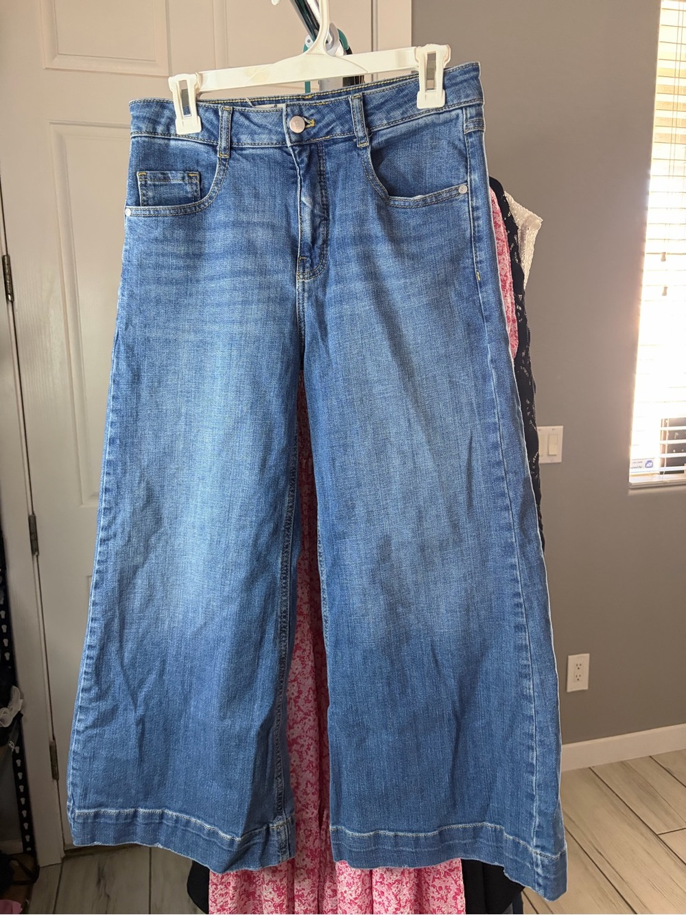 Pilcro Wide-Leg Jeans in Blue Denim